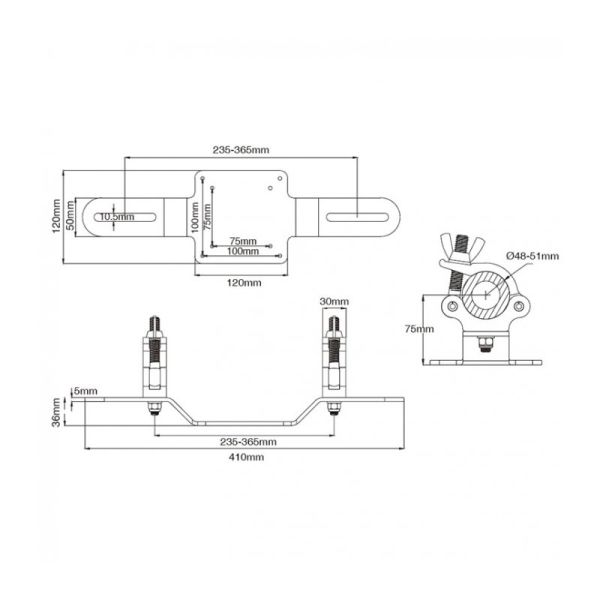 Кронштейн для монитора KUPO KCP-886 Vesa screen truss mount for 75/100 mm