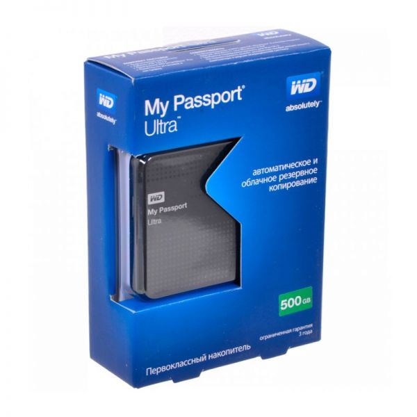 Внешний жесткий диск WD My Passport Ultra WDBBRL5000ABK-EEUE 500ГБ 2,5" 5400RPM USB 3.0 Black