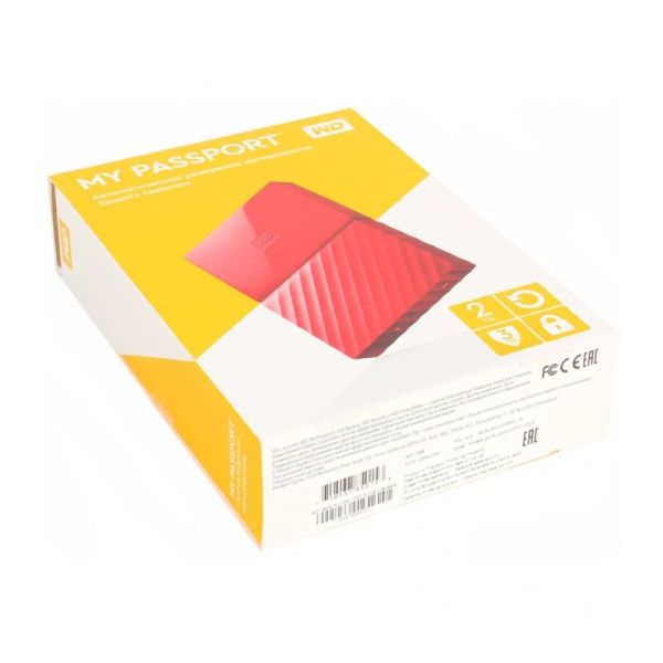 Внешний жесткий диск WD My Passport WDBUAX0020BRD-EEUE 2TB 2,5" USB 3.0 Red