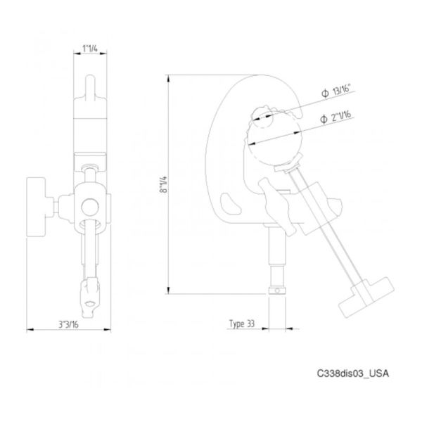 Зажим-струбцина Avenger C338 Quick Action baby Clamp с штифт-адаптером 5/8"