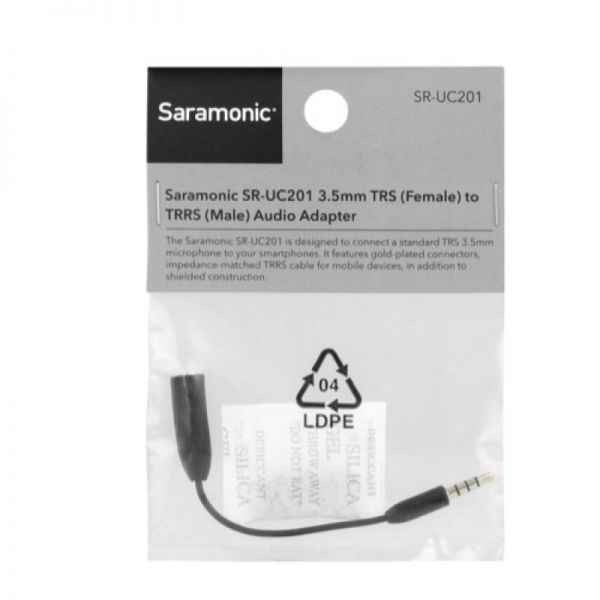 Кабель переходник Saramonic SR-UC201 с TRS (гнездо) на TRRS