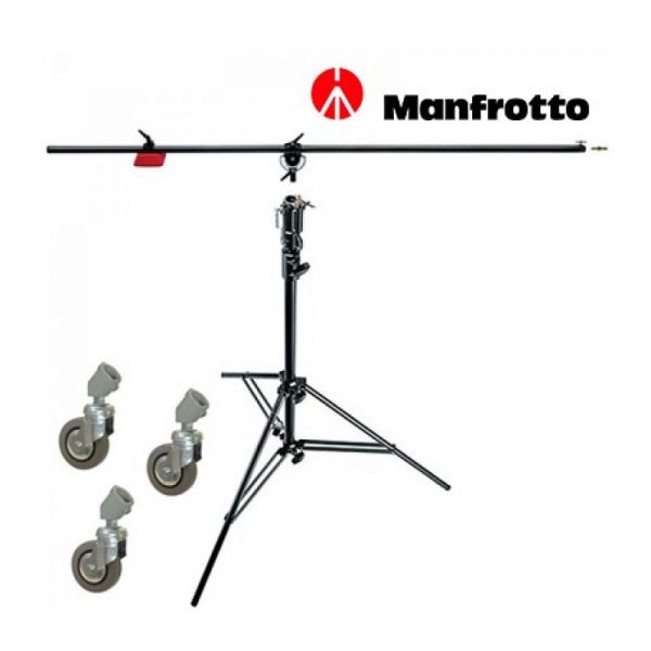 Стойка Manfrotto 085B "журавль" стальная черная с колесами