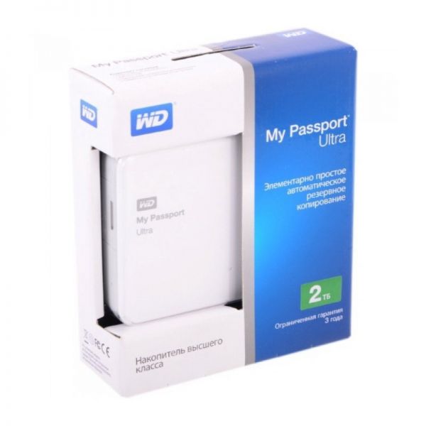 Внешний жёсткий диск WD My Passport Ultra WDBDDE0010BWT-EEUE 1000ГБ 2,5" 5400RPM USB 3.0 White